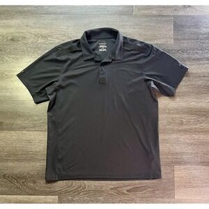 Oakley Polo Shirt Mens Large Black Solid Short Sleeve Golf Performance Top